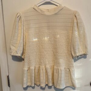 Bagatelle Cream Textured Women's Blouse